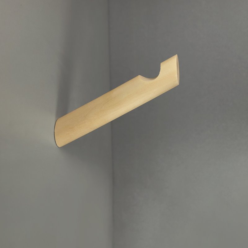 Birch wood wall hook.Minimalist wall storage. Macramé holder. Plant rack hanger. - 衣架/挂勾 - 木头 