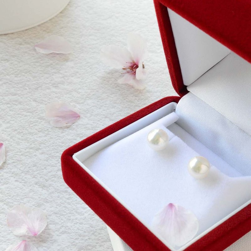 天然Akoya珍珠耳环 日本制造 - 耳环/耳夹 - 珍珠 