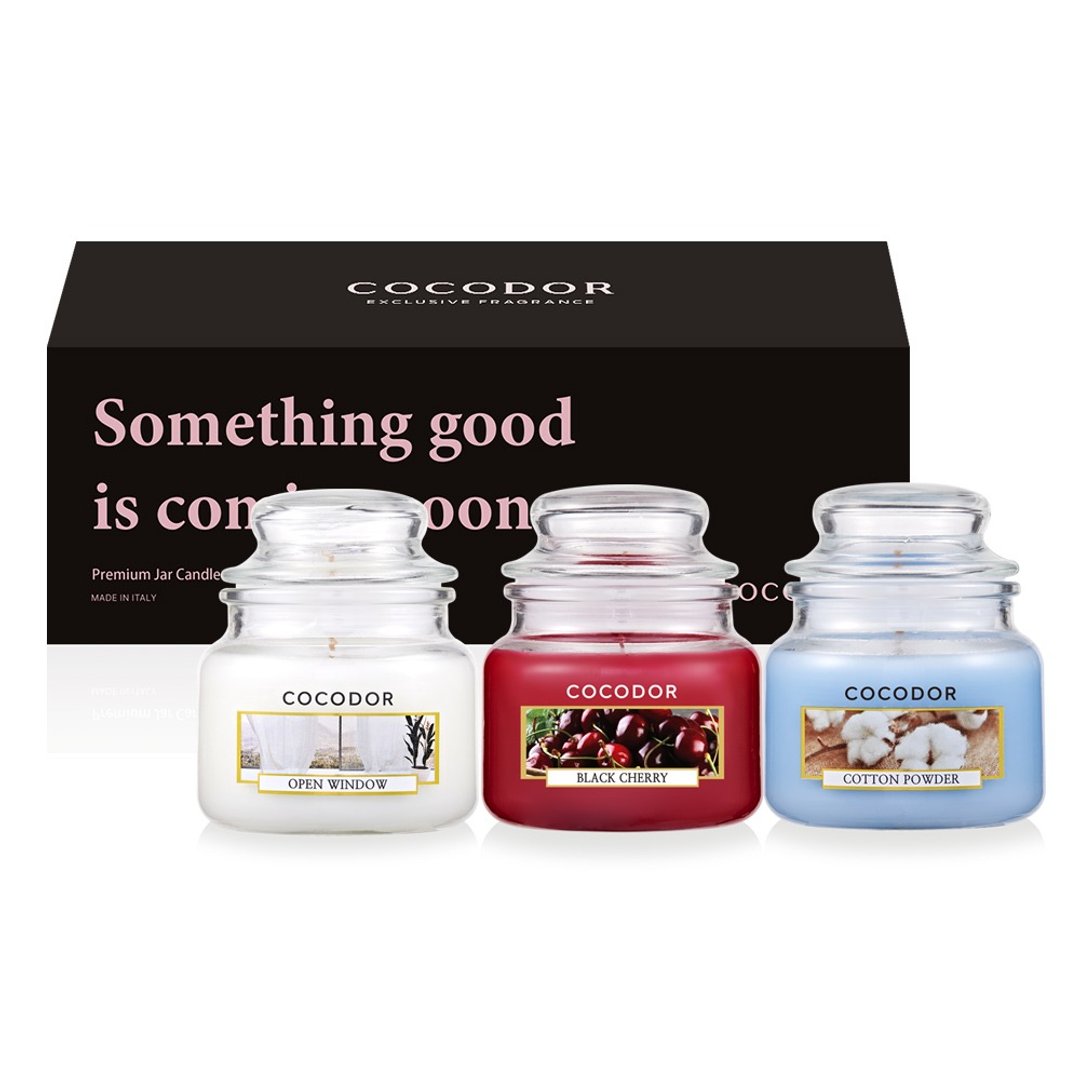 COCODOR-纯净香氛蜡烛礼盒 (95g/3入组) - 蜡烛/烛台 - 玻璃 多色