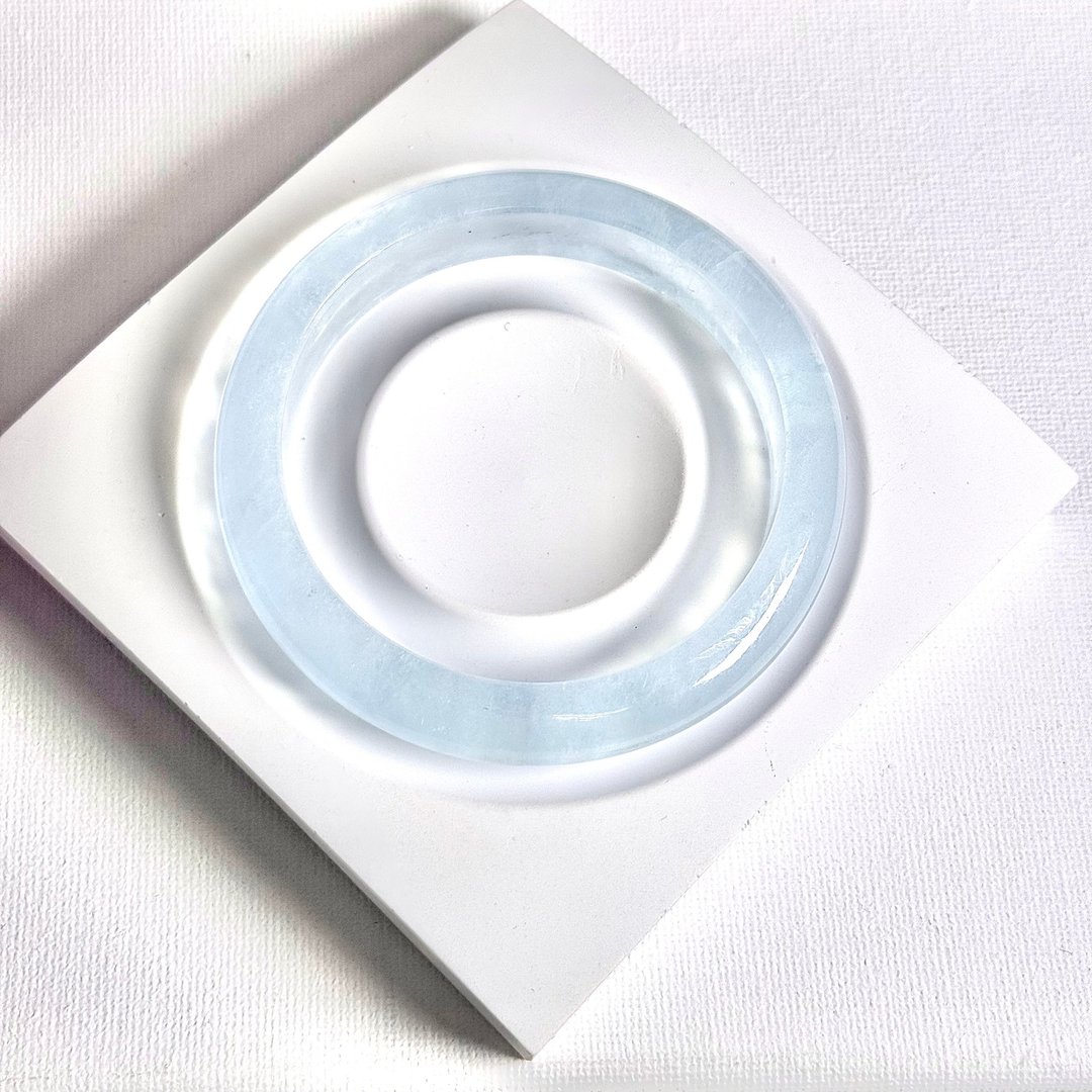 海蓝宝平安镯。60MM - 手链/手环 - 水晶 蓝色