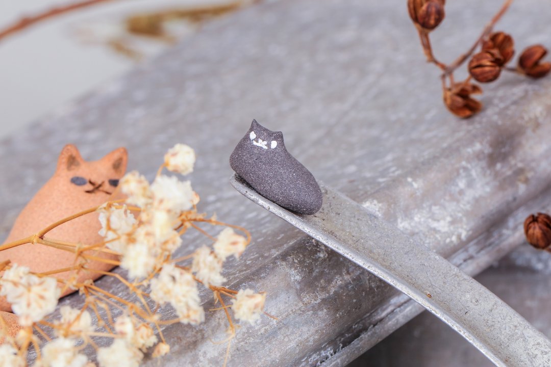 猫是液体系列—迷你猫 - 摆饰 - 陶 黑色