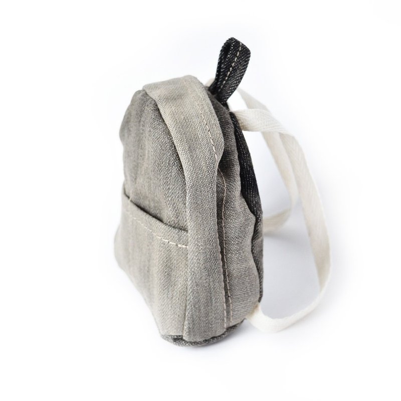 PK时尚熊的后背包 - 玩偶/公仔 - 棉．麻 蓝色