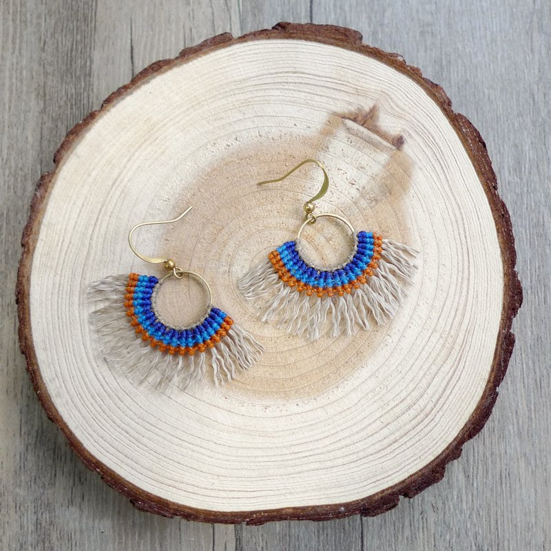 Misssheep-A40-民族风南美蜡线编织流苏耳环 (耳勾/耳夹) - 耳环/耳夹 - 其他材质 