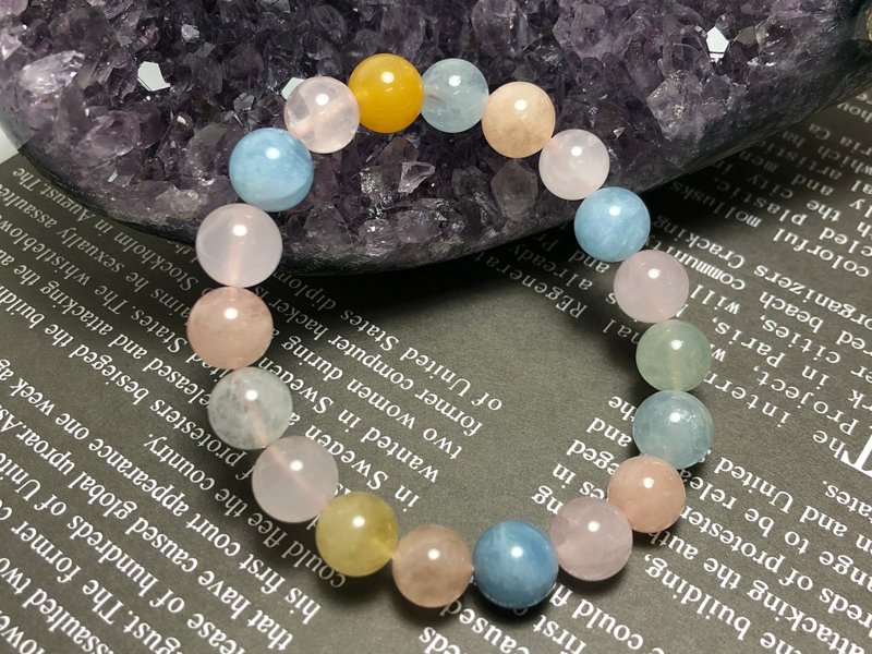 快速出货 多彩天然摩根石手链手链 - 手链/手环 - 水晶 多色