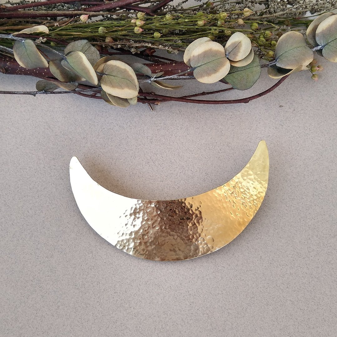 crescent moon barette crescent moon barette brass - 发饰 - 其他金属 金色