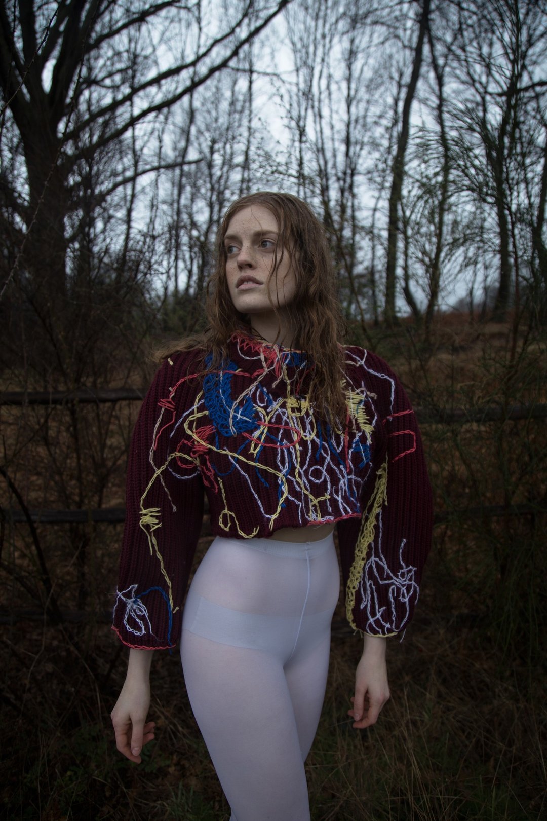 Red crop sweater - 女装针织衫/毛衣 - 羊毛 红色