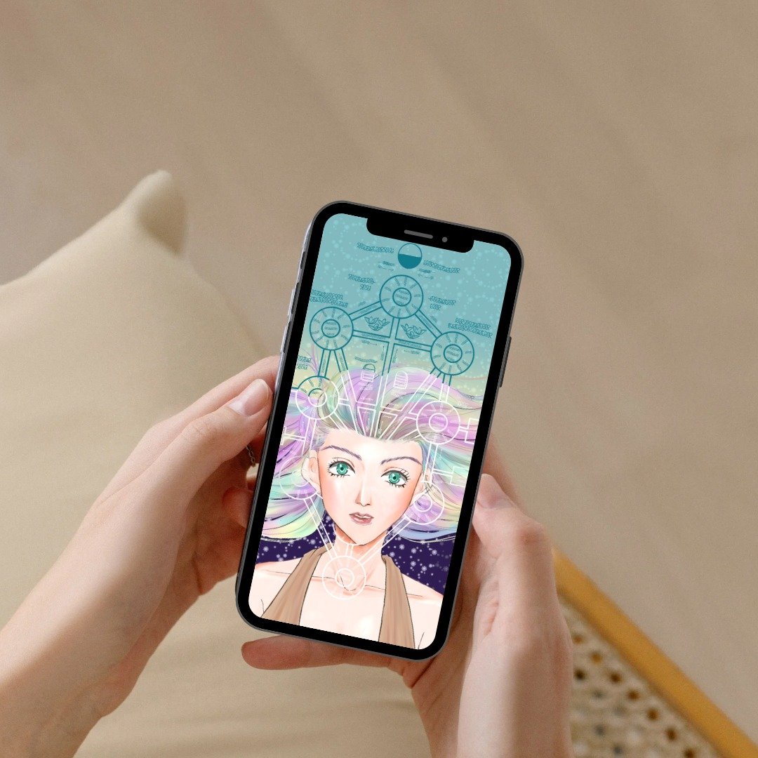 时尚的智慧型手机壁纸 数位原创插画 美丽的色彩 生命之树 女性精神 让您的智慧型手机丰富多彩 - 电脑手机桌布/贴图/App 图示 - 其他材质 