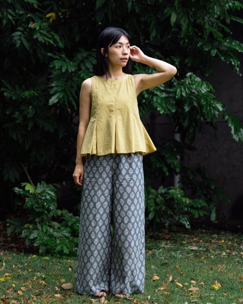 印度盖染工艺纯棉 女生长裤 － 雪花灰 - 女装长裤 - 棉．麻 多色