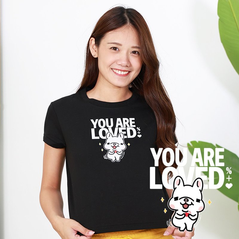 【ELASTI X 法斗白泡泡联名】 休闲系列-短袖T恤(C款) - 女装 T 恤 - 聚酯纤维 