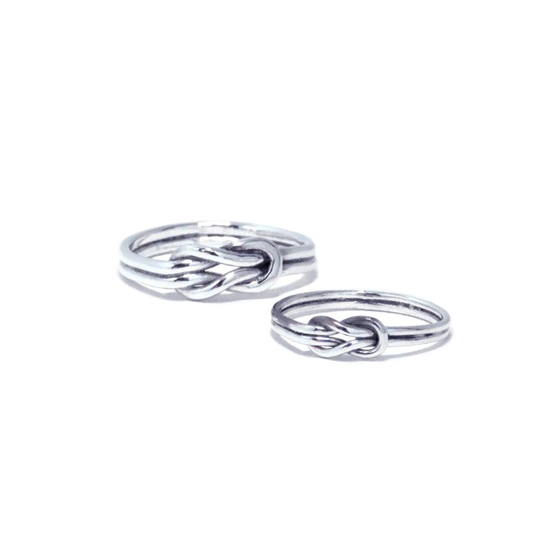 文化币金工手作课程 纯银戒指【相扣】双扣结戒指 - 金工/饰品 - 纯银 