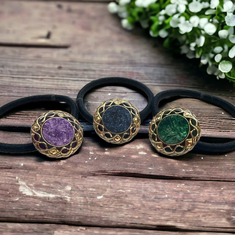 【星尘Stardust】复古星空系/橡筋/扎头发/发饰/头发配件/发带 - 发饰 - 塑料 绿色