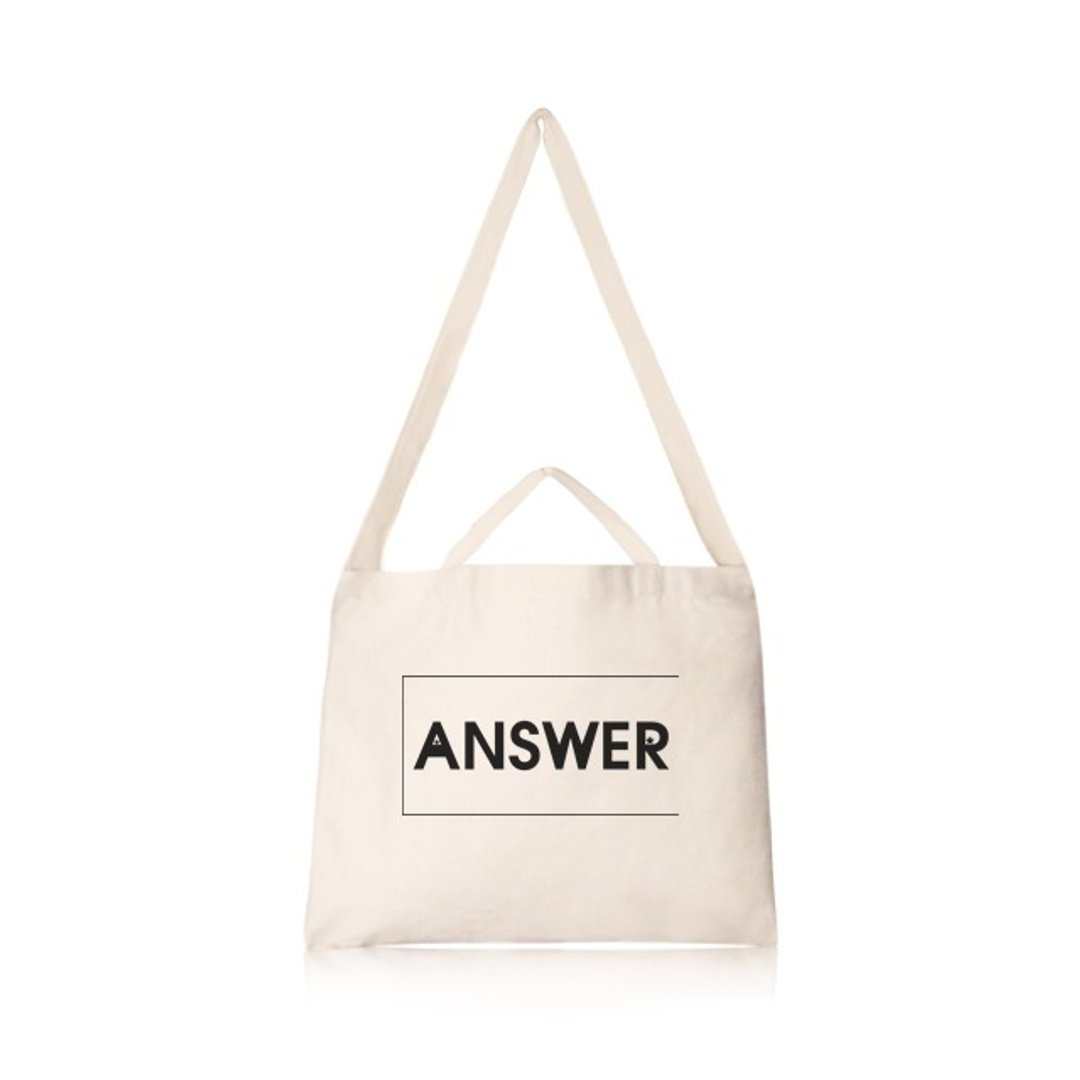 ANSWER 文创风横式帆布包 - 手拿包 - 棉 