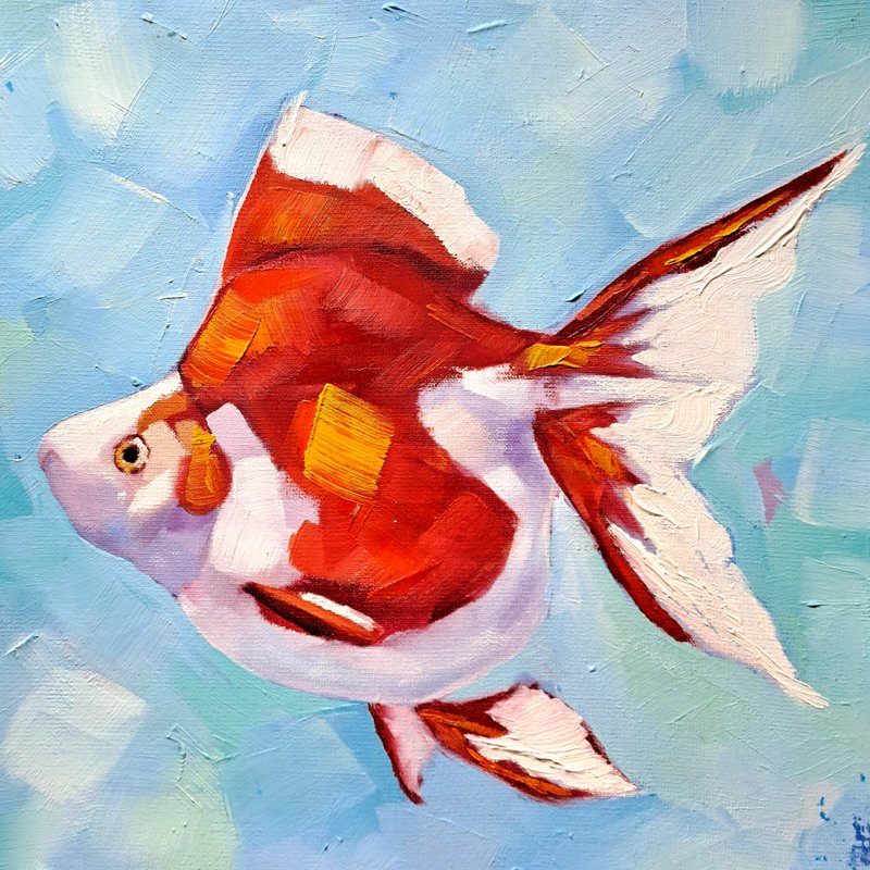 金鱼帆布画动物传统艺术鱼墙艺术厨房艺术 - 墙贴/壁贴 - 其他材质 多色