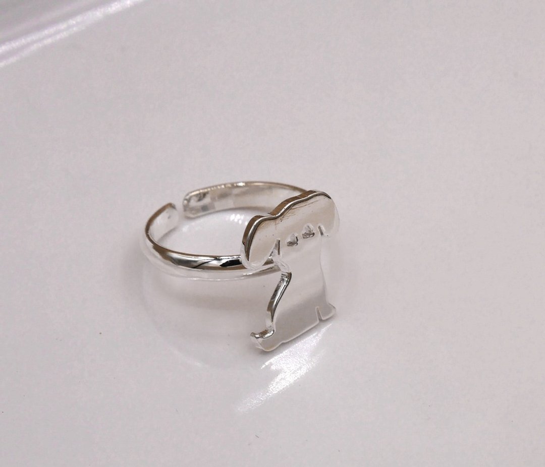 Handmade Little dog ring - silver plated on brass ,Little Me by CASO jewelry - 戒指 - 其他金属 银色