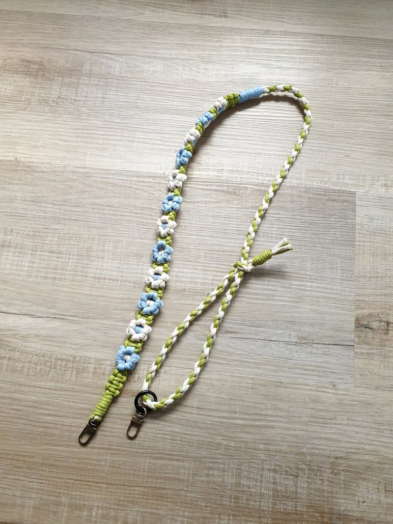 Faith Handmade | Macrame 小花手机可调式背带 手机背带 - 挂绳/吊绳 - 棉．麻 