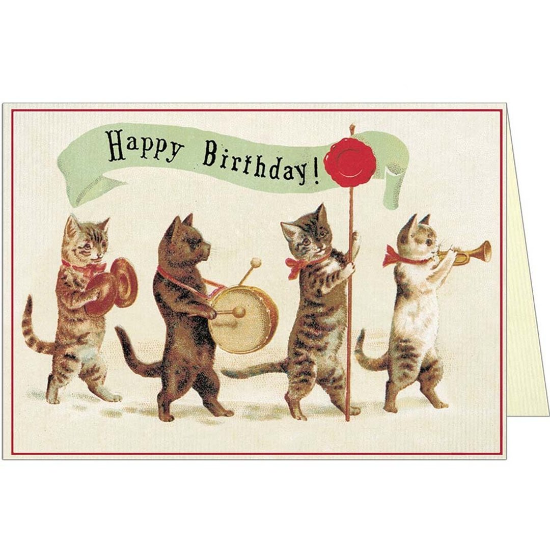 Cavallini & Co.  GREETING CARD 生日卡(大)_猫咪乐队 - 卡片/明信片 - 纸 多色