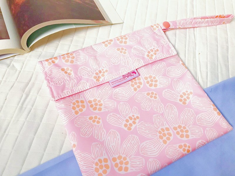 粉色花朵 手工食物袋 袋型有盖款 - 便当盒/饭盒 - 其他材质 