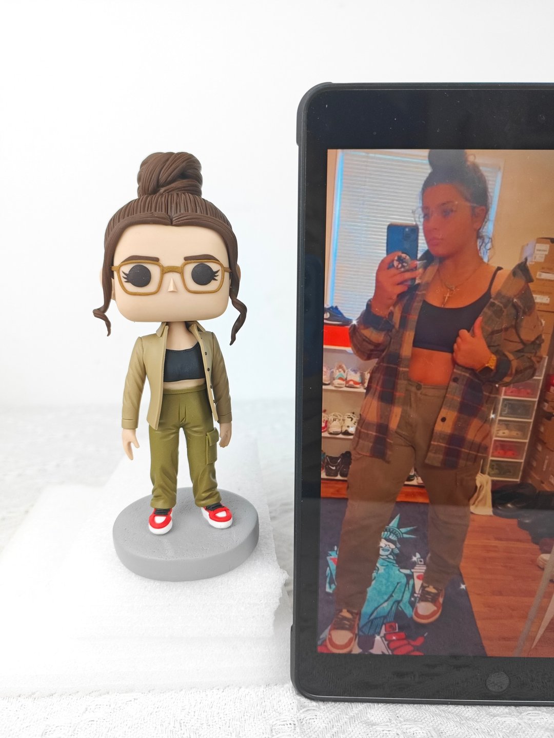 纯手工定制美国Funko Pop 自画肖像公仔娃娃男朋友老公生日礼物 - 玩偶/公仔 - 粘土 多色