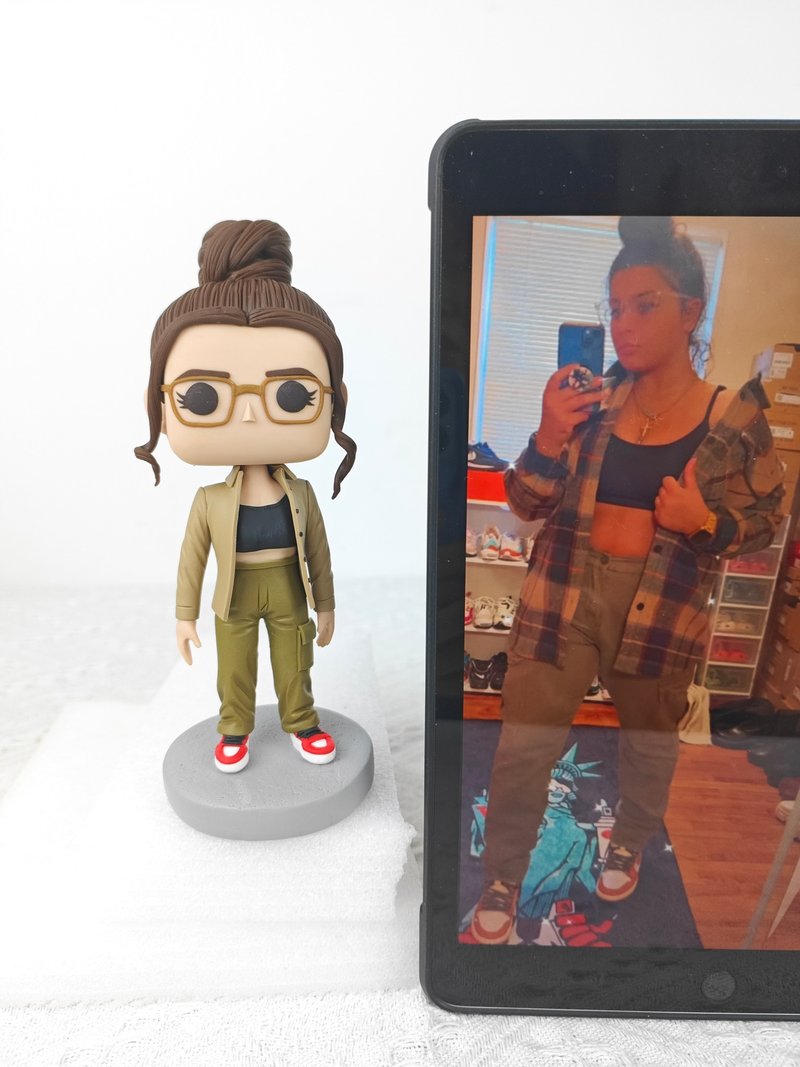 纯手工定制美国Funko Pop 自画肖像公仔娃娃男朋友老公生日礼物 - 玩偶/公仔 - 粘土 多色