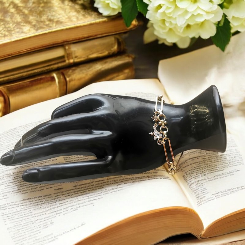 星尘锆石手链 18KGP纯金电镀 - 项链 - 玻璃 金色