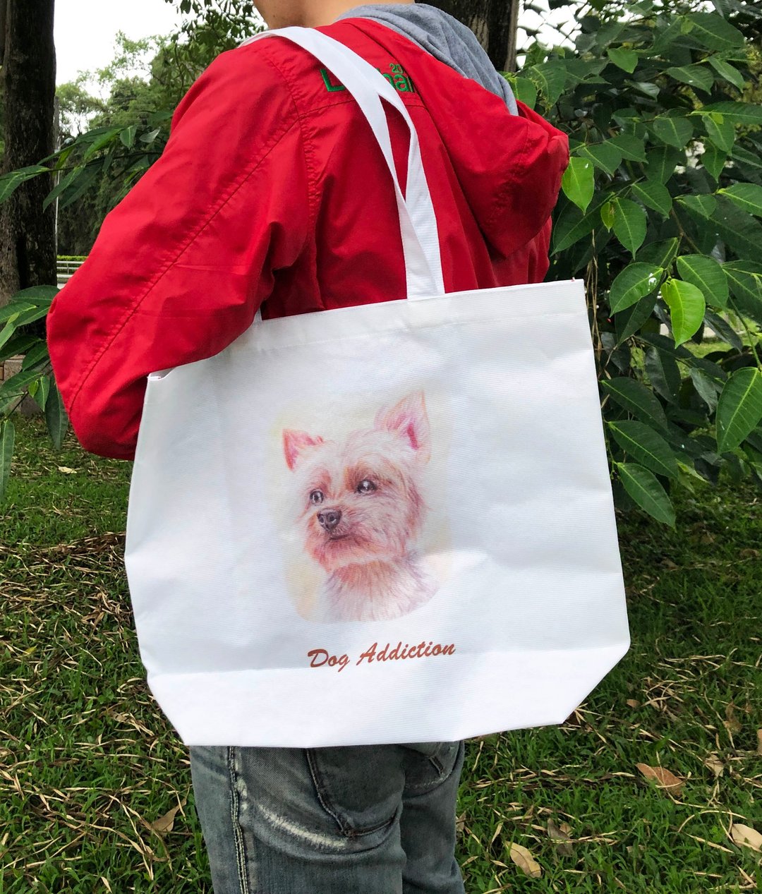 袋狗出门 (Dog Addiction) 不织布托特包 - 侧背包/斜挎包 - 其他人造纤维 白色