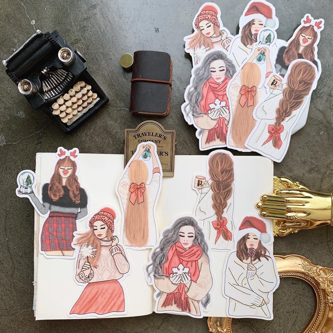 Sticker Holiday Girls - 贴纸 - 纸 
