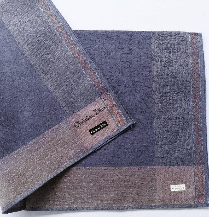 Christian Dior 复古手帕口袋巾 奢华礼品 19 x 19 英寸 - 手帕/方巾 - 棉．麻 咖啡色