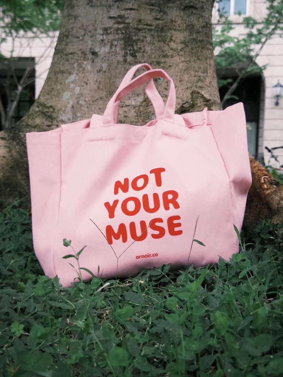 NOT YOUR MUSE 帆布托特包 - 侧背包/斜挎包 - 棉 粉红色