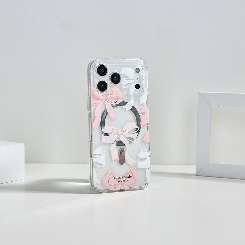 【kate spade】iPhone 17系列 磁吸防摔手机壳 甜美缎 - 手机壳/手机套 - 塑料 粉红色