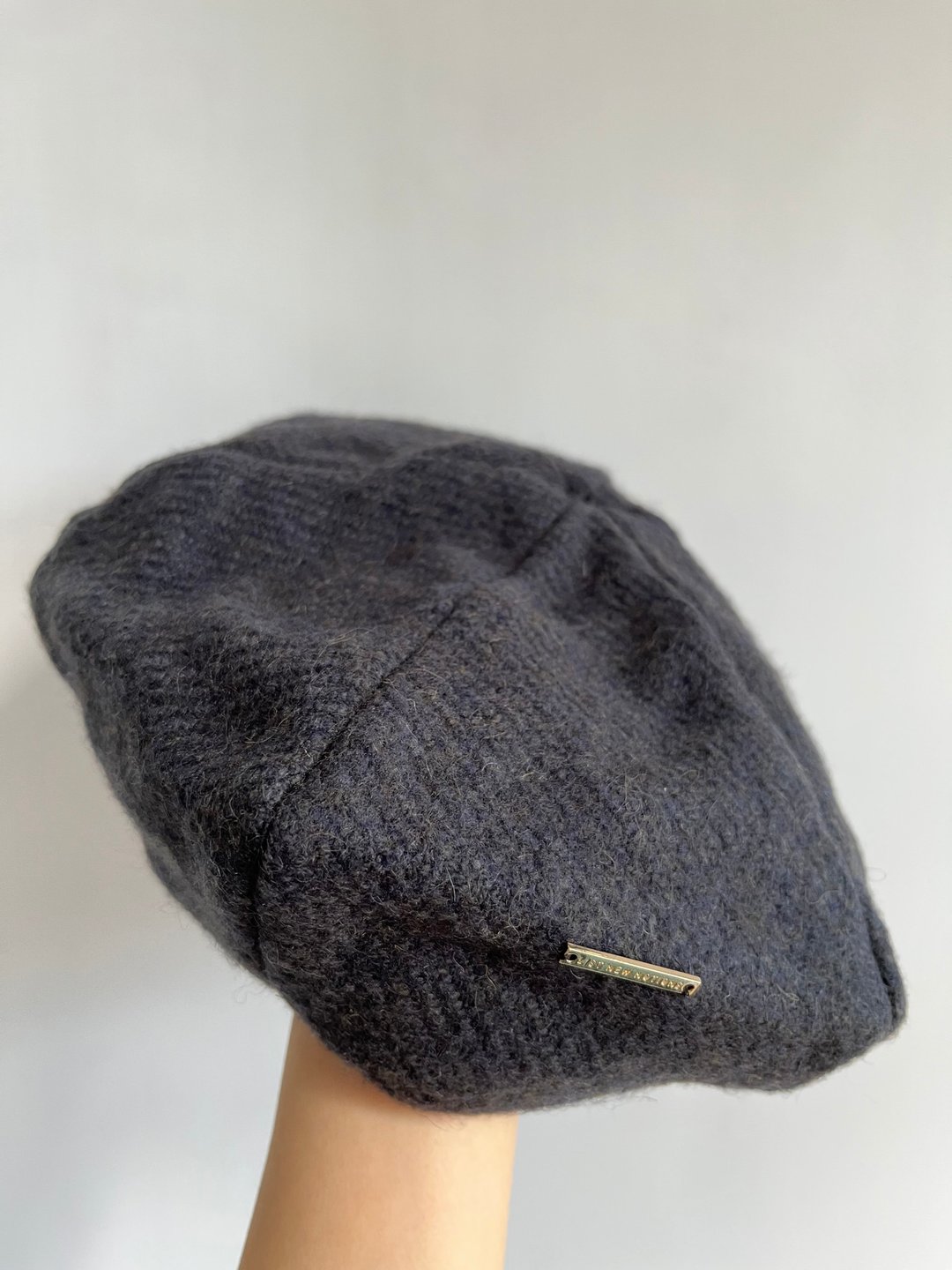 Beret 贝雷帽 | 画家帽 | 六边剪裁 | 深灰羊毛 - 帽子 - 羊毛 灰色