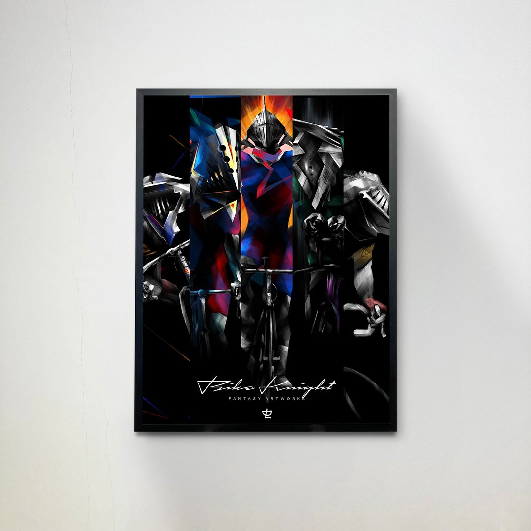 Bike Knight - A - Art Print/挂画/限量 - 海报/装饰画/版画 - 纸 白色