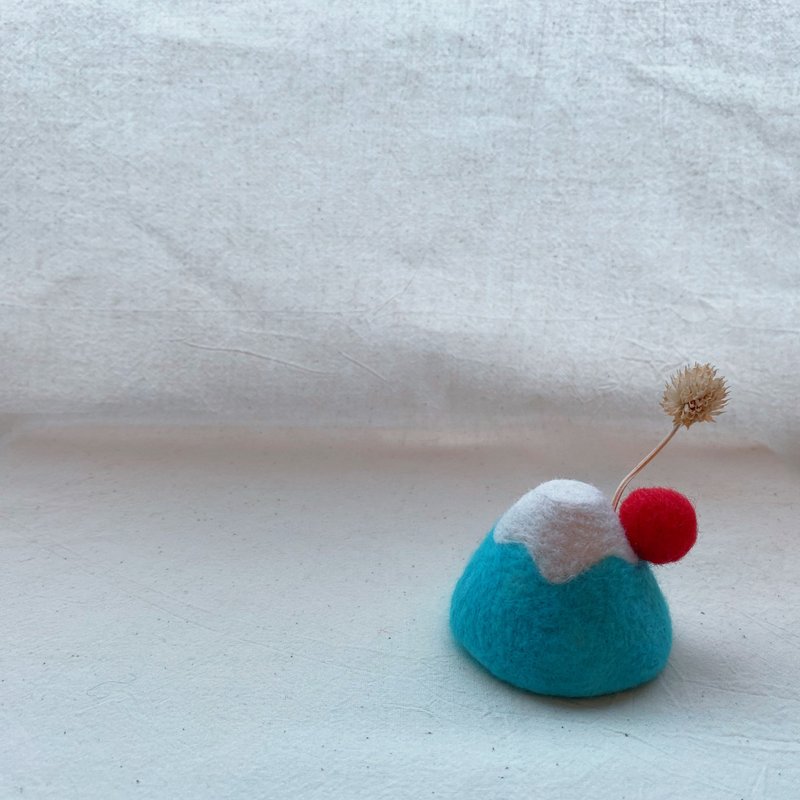 富士山小花器-日出富士山 - 花瓶/陶器 - 羊毛 蓝色