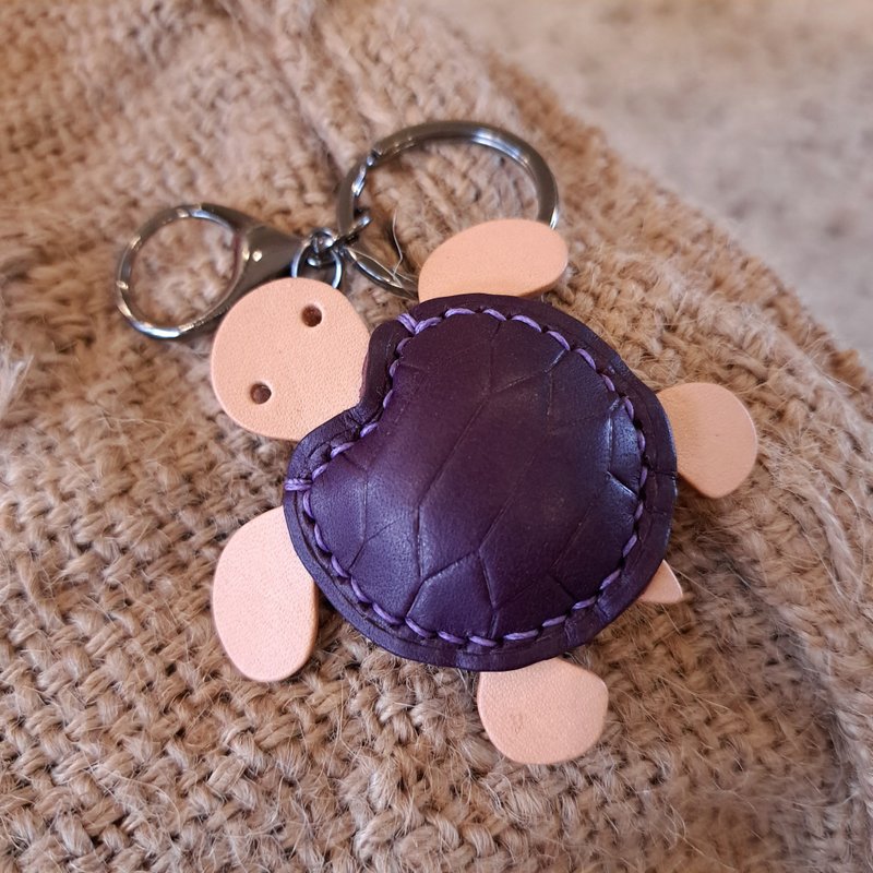一物一拍。小海龟 turtle Key holder - 钥匙链/钥匙包 - 真皮 紫色