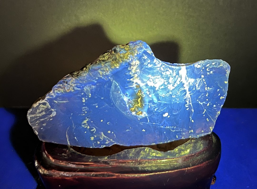 琥珀 Amber 蓝珀 天然苏门答腊蓝珀 32克 墨西哥蓝珀 原石 原矿 - 摆饰 - 半宝石 金色