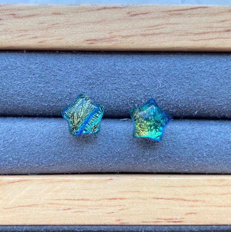 琉璃银河星星耳环镀银耳环戒指裸石宝石轻珠宝半宝石 - 耳环/耳夹 - 宝石 多色