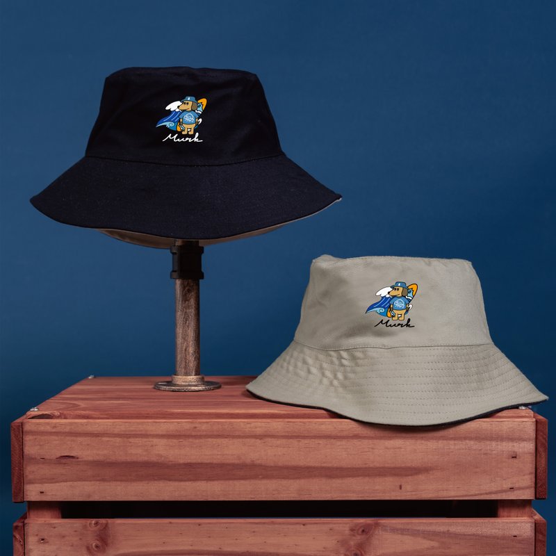 【浪生志】黑潮原创设计款-经典双色渔夫帽 - 帽子 - 棉．麻 黑色