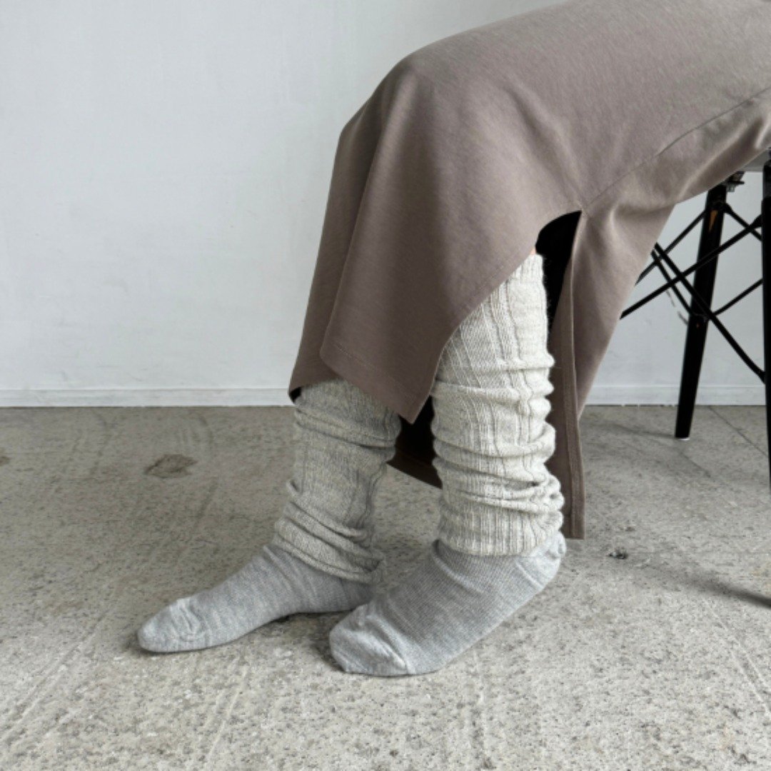 顶级羊驼毛 leg warmer 浅灰色 - 女士内衣裤 - 环保材料 灰色