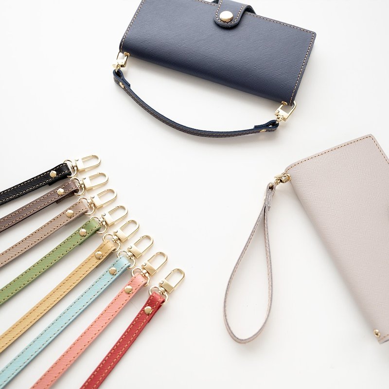 表带 [Saffiano Leather] 真皮，防摔，易安装 FN06K - 挂绳/吊绳 - 真皮 蓝色