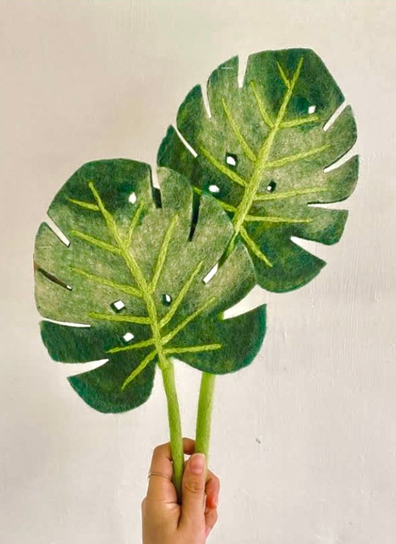 手感森林 — 龟背芋 • 羊毛毡花礼 - 植栽/盆栽 - 羊毛 