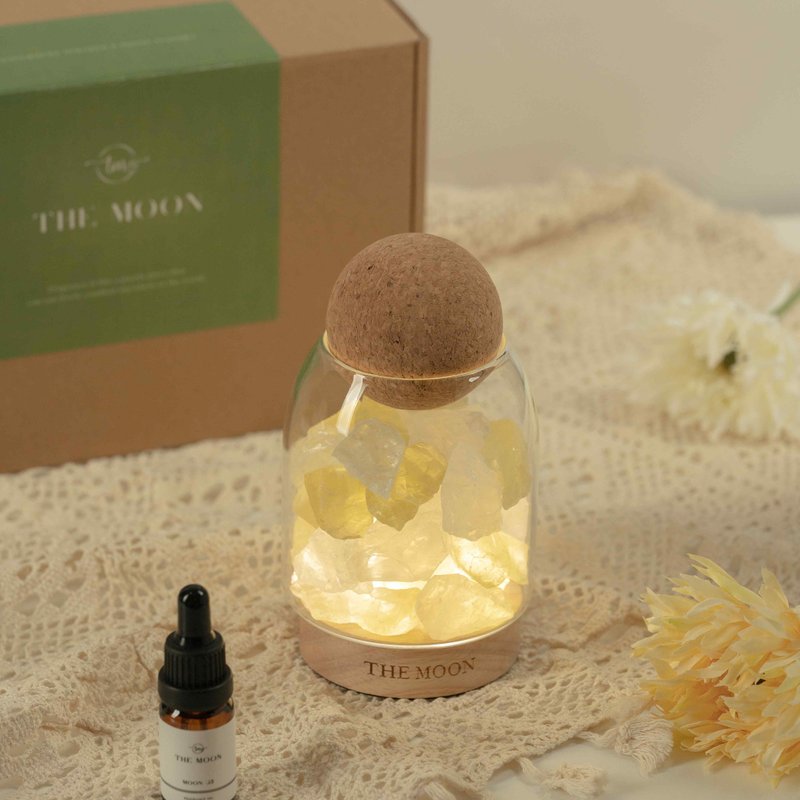THE MOON 白水晶X黄水晶 // 双色水晶扩香灯 - 香薰/精油/线香 - 水晶 黄色