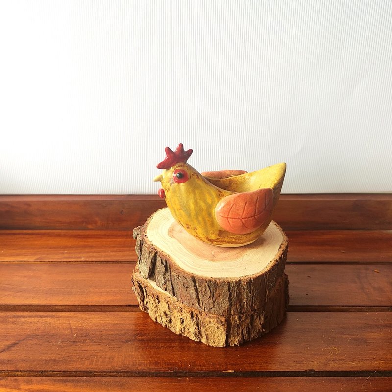 母鸡烛台-香插座-手作陶-静心陶器-光之烛座 - 蜡烛/烛台 - 陶 