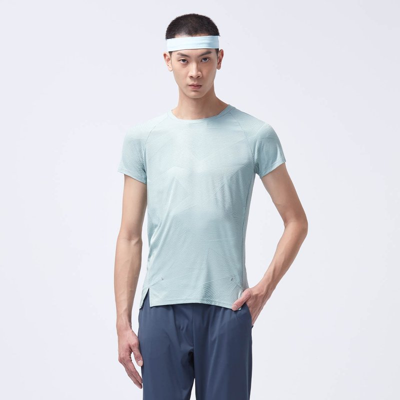 COZEE-缇花合身上衣-沌灰绿 - 男装上衣/T 恤 - 聚酯纤维 绿色