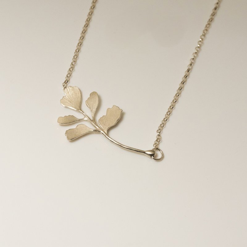 。植被之上。NO.04-2 蕨落 铁线蕨(单片) 项链/925银 - 项链 - 纯银 银色