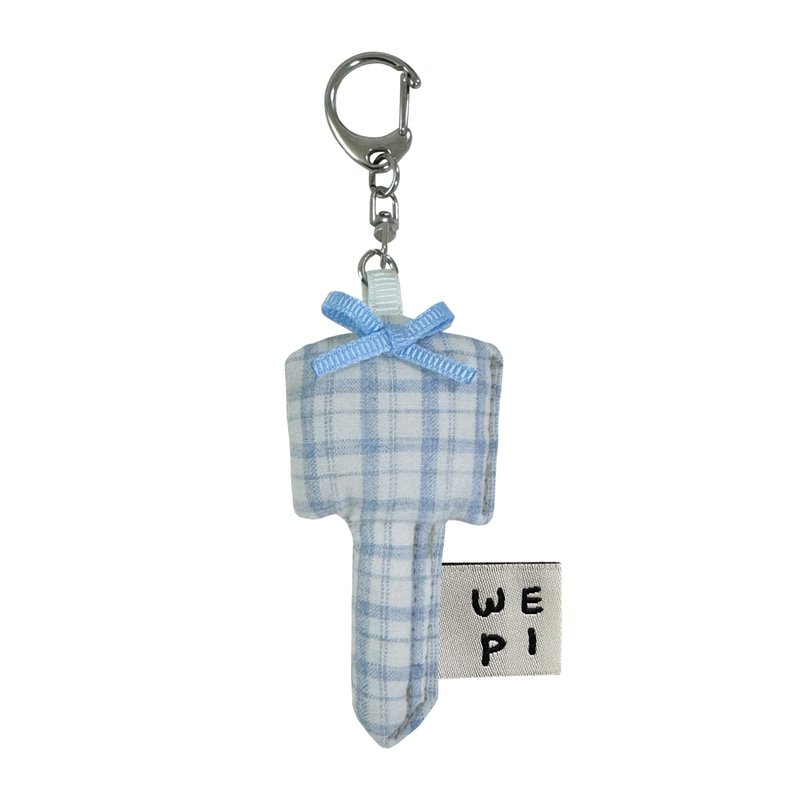 Flufy key - blue / 手作迷你钥匙圈娃娃 赠礼 吊饰 缩小模型 - 钥匙链/钥匙包 - 其他材质 蓝色