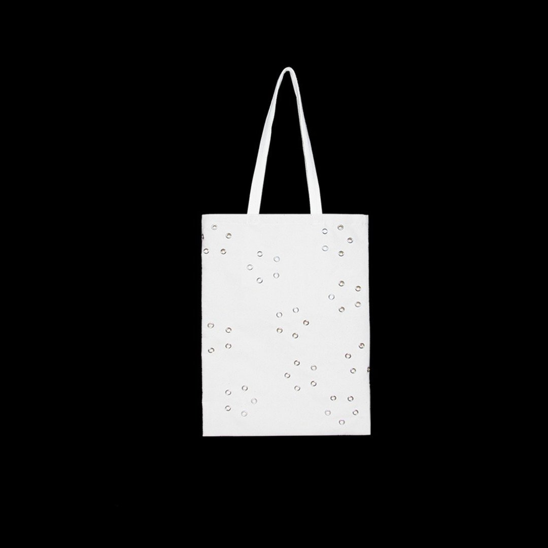 白色帆布袋 手提包 原创设计工作室 tote  shoulder bag reticule - 侧背包/斜挎包 - 棉 白色