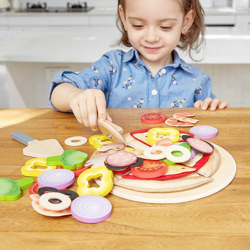 【礼物】德国Hape 美味披萨切切乐 - 玩具/玩偶 - 木头 多色