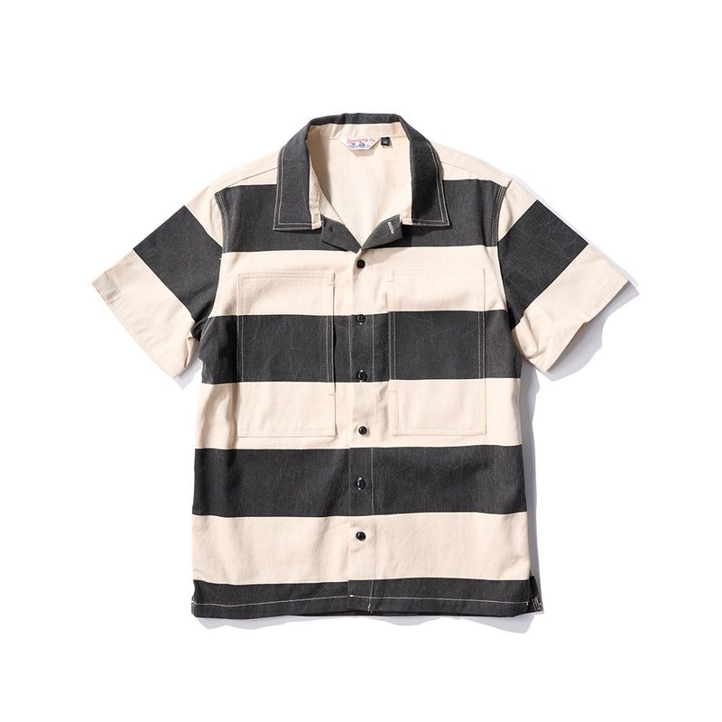 Prisoner Stripe Shirts - 黑白条纹 Stripe - 男装衬衫 - 棉 