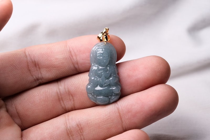 TBF - 天然 蓝水 翡翠 项链 缀饰 项坠 - 项链 - 玉石 