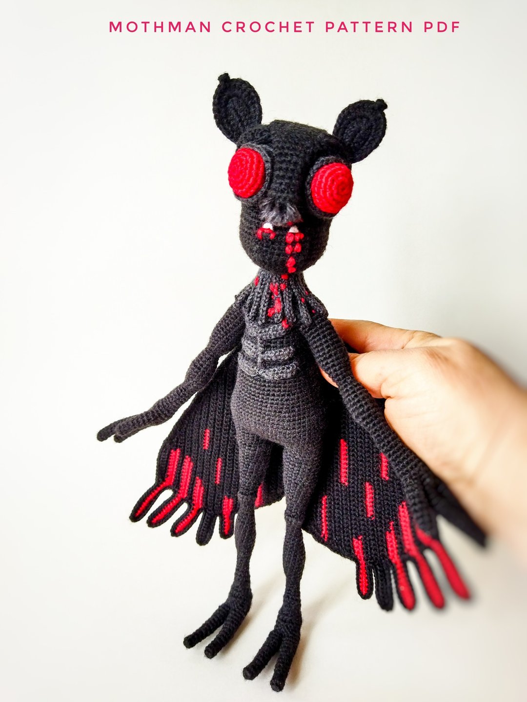 Mothman酷怪物cryptid玩具钩针图案pdf英文。 蛾amigurumi。 - 手工艺教程/工具书 - 其他材质 