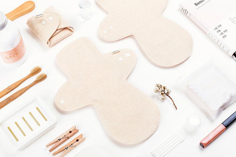 MOON月事儿－100%双面有机卫生棉垫－285mm (日用or夜用) - 女士内衣裤 - 棉．麻 